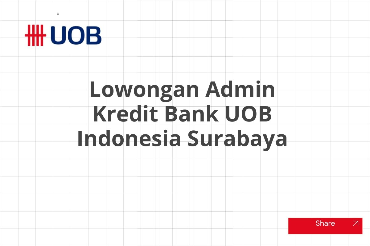 Lowongan Admin Kredit Bank UOB Indonesia Surabaya