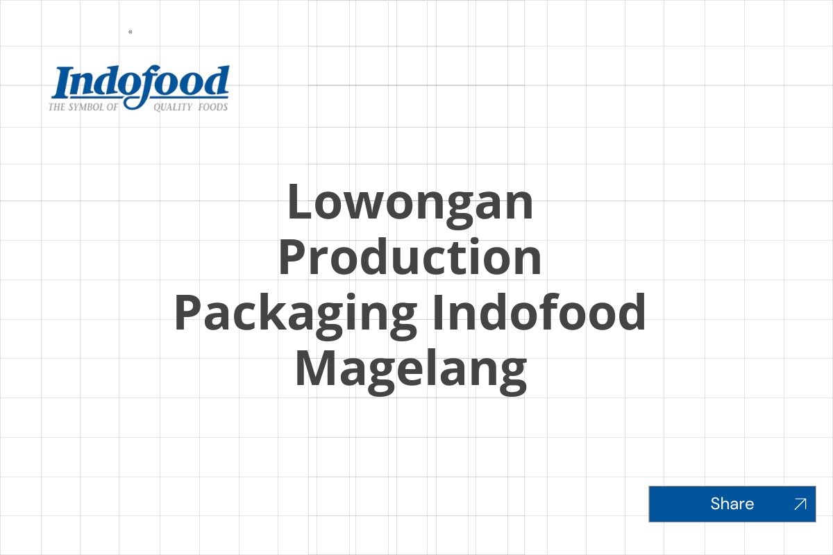 Lowongan Production Packaging Indofood Magelang