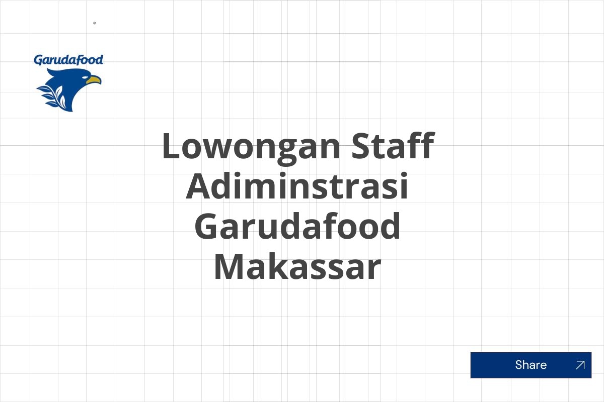 Lowongan Staff Adiminstrasi Garudafood Makassar